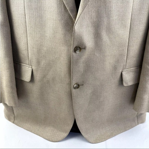 Mens Jos. A. Bank Silk Camel Hair Tan Blazer Sport Coat Jacket Sz 46L Tan - Picture 4 of 10